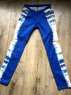 MAISON SCOTCH blauwe broek met gevlekte banen 27/32, Kleding | Dames, Broeken en Pantalons, Lang, Blauw, Ophalen of Verzenden