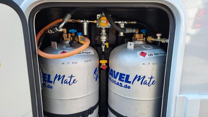 lpg in de camper - 2x Alugas met buitenvuller gemonteerd, Caravans en Kamperen, Camper-accessoires, Nieuw, Ophalen