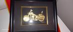 24k bladgouden Harley Davidson in lijst, Ophalen of Verzenden