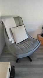 Stoel / fauteuil in grijs leder, Ophalen of Verzenden, Zo goed als nieuw, 75 tot 100 cm, 50 tot 75 cm