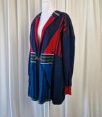 Vintage lang vest KRISS, Memphis stijl / abstracte Print, to, Kleding | Dames, Truien en Vesten, Kriss, Blauw, Maat 46/48 (XL) of groter