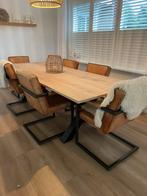 Massief eiken tafel met stalen X-poten | Ook op maat!, Ophalen, Eikenhout, 50 tot 100 cm, Vijf personen of meer