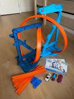 Hot Wheels Dubbele Looping met Springschans, Ophalen, Racebaan, Zo goed als nieuw, Hot Wheels