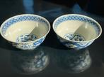 2 chinees porcelain blauw-witte draak kom D15cm, Ophalen of Verzenden