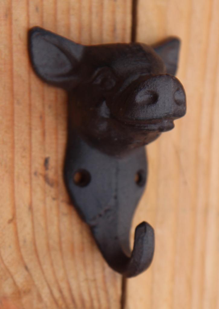 gietijzeren kapstokhaak varken bruin LH331, Huis en Inrichting, Woonaccessoires | Kapstokken, Nieuw, Wandhaken, Minder dan 100 cm