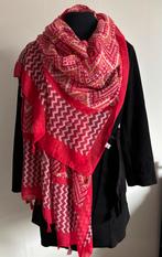 Rood/Witte Viscose Sjaal - Bohemian Stijl, Ophalen of Verzenden, Nieuw, Sjaal