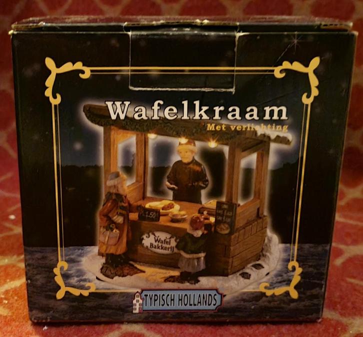 Wafelkraam Typisch Hollands Kerstdorp Minidorp Lemax, Diversen, Kerst, Zo goed als nieuw, Ophalen