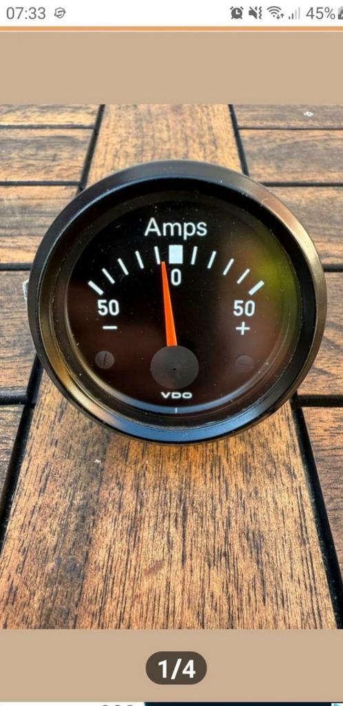 VDO Ampèremeter - Boot of Auto 12v 52mm, Watersport en Boten, Navigatiemiddelen en Scheepselektronica, Gebruikt, Overige typen