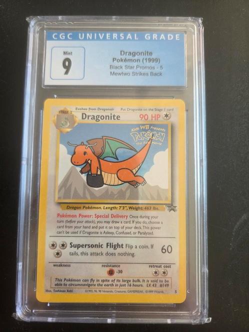 Dragonite Pokémon CGC 9 Mint - Black Star Promo, Hobby en Vrije tijd, Verzamelkaartspellen | Pokémon, Zo goed als nieuw, Losse kaart