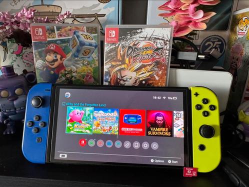 Nintendo Switch (OLED), Spelcomputers en Games, Spelcomputers | Nintendo Switch, Zo goed als nieuw, Switch OLED, Met 2 controllers