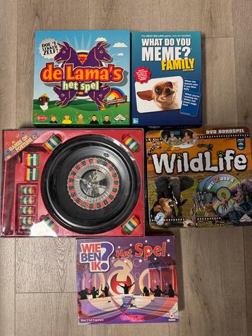 Spellen Lama’s, What You Meme, Wie Ben Ik, Fortune, WildLife beschikbaar voor biedingen