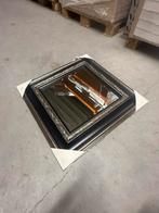 Zwarte spiegel met zilveren details, Ophalen, Minder dan 50 cm, Vierkant, Zo goed als nieuw