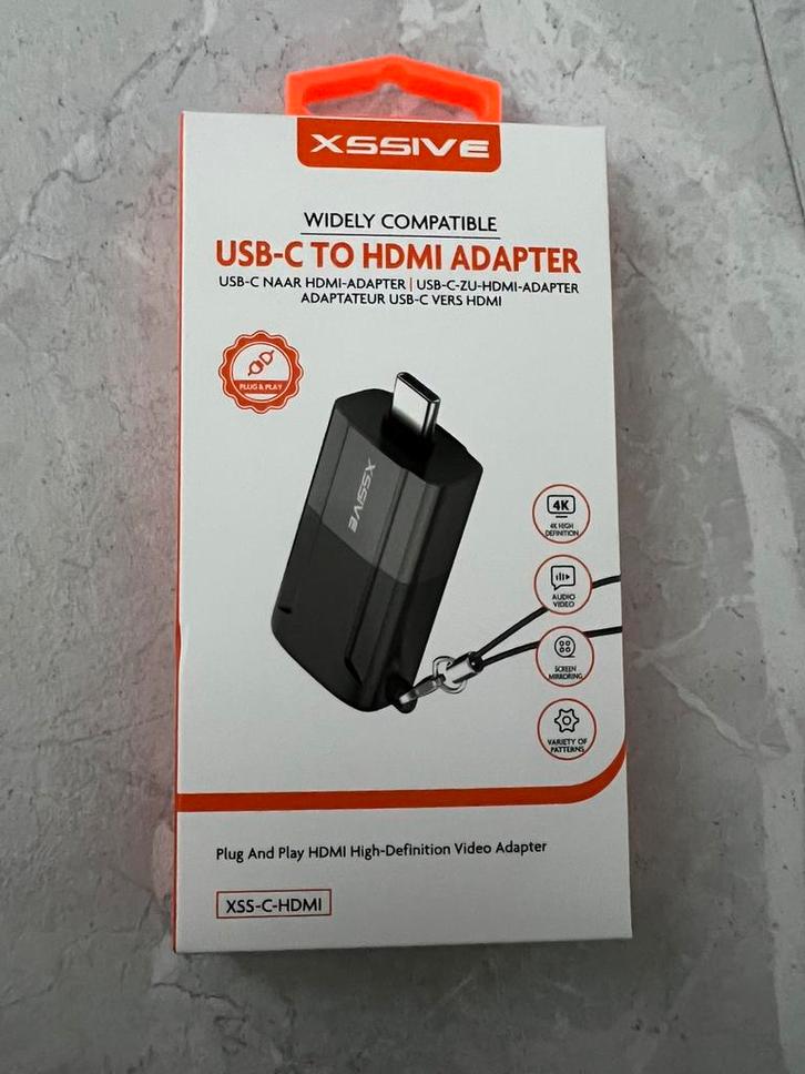 Nieuwe XSSIVE USB-C naar HDMI adapter, Computers en Software, Pc- en Netwerkkabels, Nieuw, Ophalen of Verzenden
