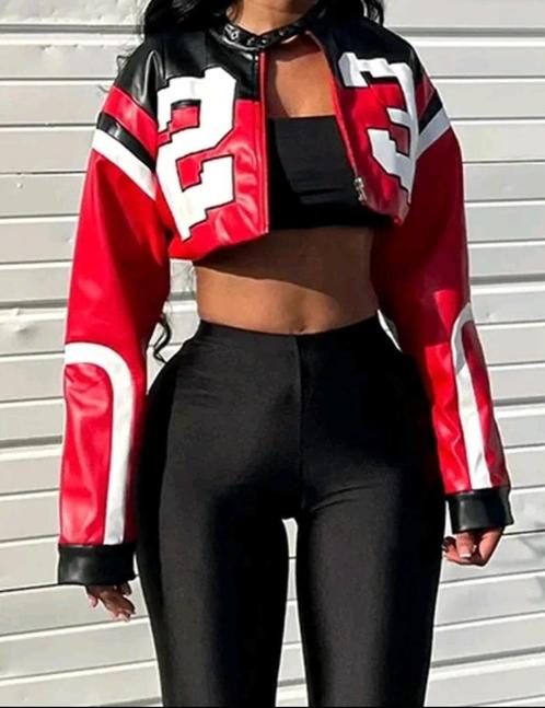 Leather Varsity Jacket Women, Motoren, Kleding | Motorkleding, Jas | leer, Dames, Nieuw met kaartje, Ophalen of Verzenden