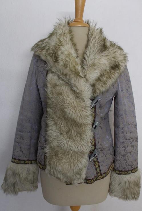 Hippy/boho apart jasje met fake fur bont! M, Kleding | Dames, Jassen | Zomer, Zo goed als nieuw, Maat 38/40 (M), Verzenden