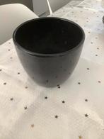 Bloempot zwart geglazuurd., Ophalen, Rond, Binnen, Zo goed als nieuw