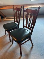 4 Antieke tafelstoelen, Ophalen, Gebruikt, Bruin, Vier