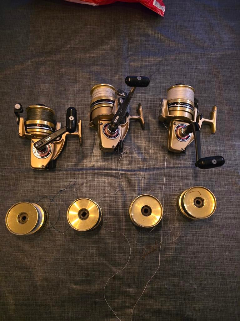 Daiwa Gold GS-9M Zeevis Molens + Extra Spoelen, Watersport en Boten, Ophalen, Gebruikt, Molen