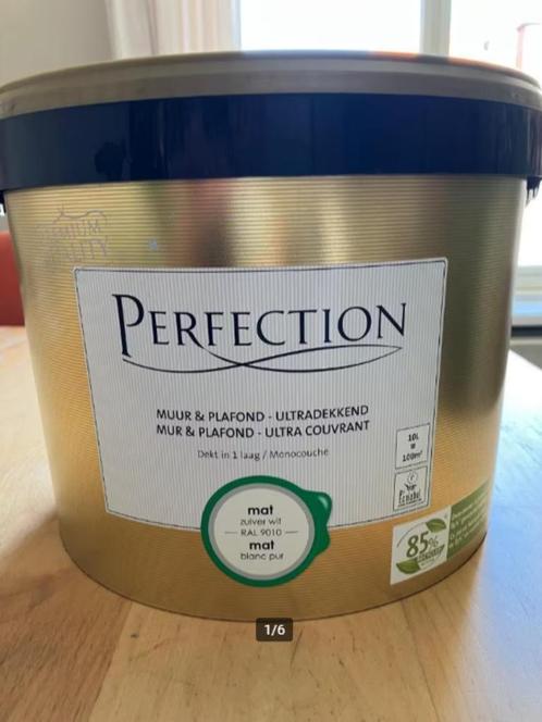 PERFECTION plafond & muurverf - Mat - RAL 9010 - 10L, Doe-het-zelf en Verbouw, Verf, Beits en Lak, Nieuw, Verf, 10 tot 15 liter