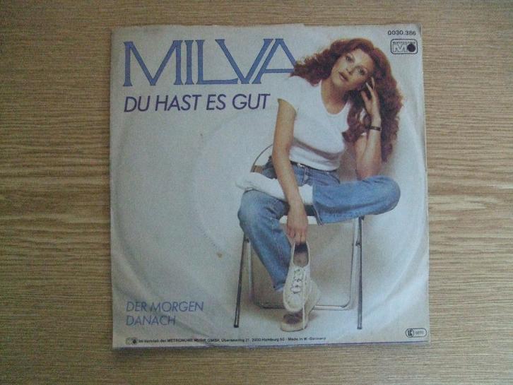 MILVA    DU HAST ES GUT / DER MORGEN DANACH, Cd's en Dvd's, Vinyl Singles, Zo goed als nieuw, Single, Pop, 7 inch, Ophalen of Verzenden