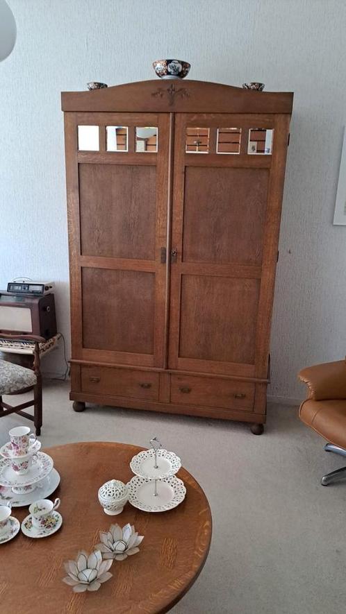 Mooie Antieke kast met spiegeltjes, Antiek en Kunst, Antiek | Meubels | Kasten, Ophalen