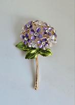 Hortensia Broche met Strass, Overige materialen, 4 tot 7 cm, Paars, Nieuw