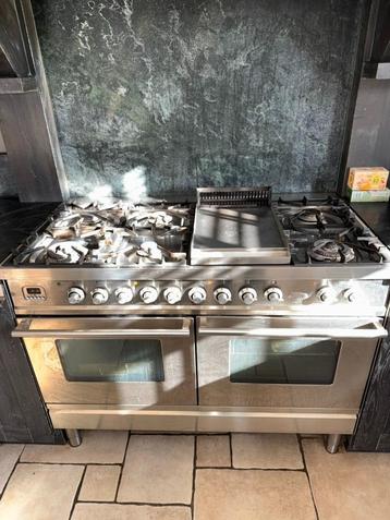 Boretti gasfornuis 110 cm 6 pitten dubbele oven bakplaat beschikbaar voor biedingen