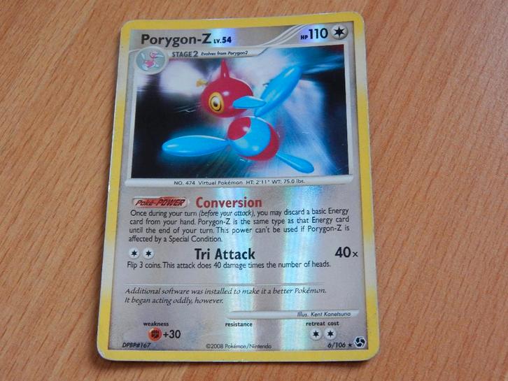 Porygon-Z Holo Reverse kaart: D&P - Great Encounters., Hobby en Vrije tijd, Verzamelkaartspellen | Pokémon, Gebruikt, Losse kaart