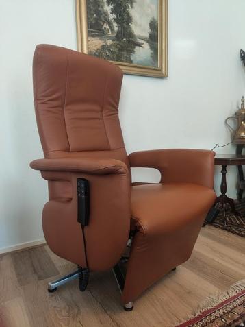 Palermo Relaxfauteuil - Cognac - Leer - Klaar voor gebruik - beschikbaar voor biedingen
