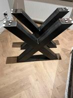 Stalen tafelpoten robuust., Ophalen, Zo goed als nieuw, Rechthoekig, 50 tot 100 cm