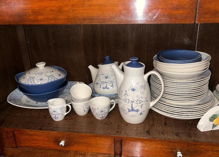 Stavangerflint blauw-wit servies – grote complete set, Huis en Inrichting, Keuken | Servies, Zo goed als nieuw, Compleet servies