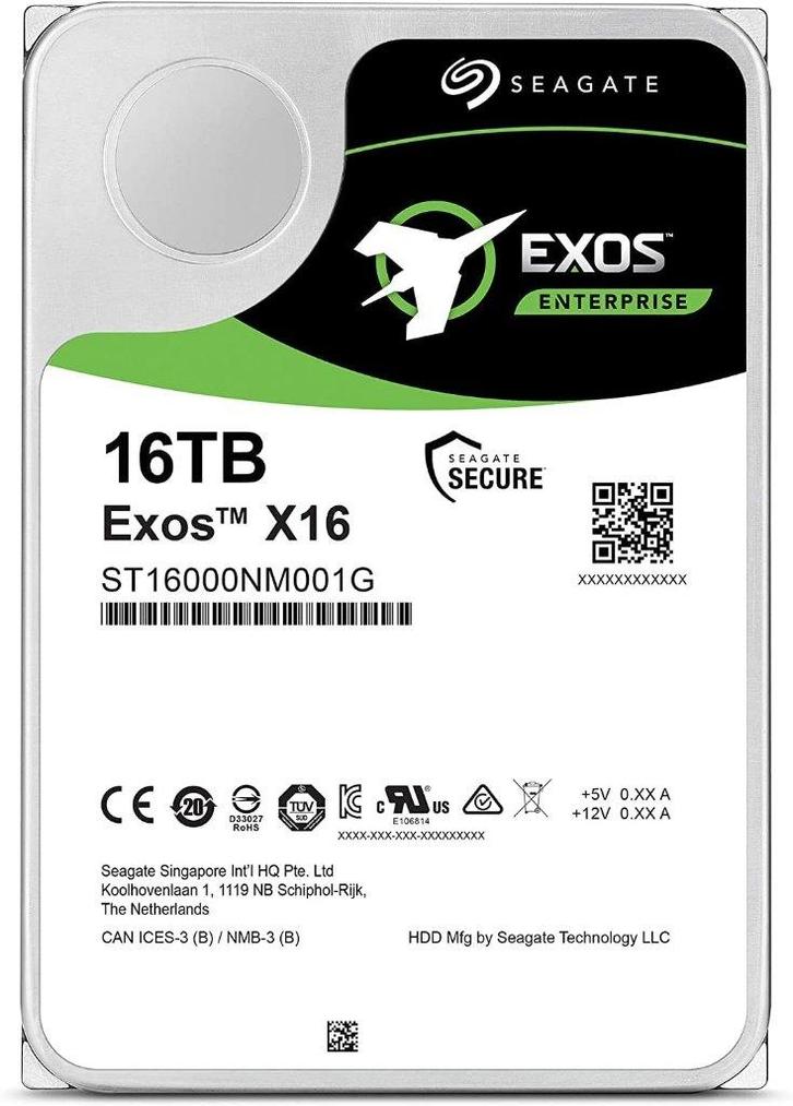 Seagate Exos 16Tb (2 op voorraad), Computers en Software, Harde schijven, Zo goed als nieuw, Desktop, Intern, HDD, SATA, Ophalen of Verzenden