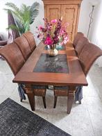 Eethoek met bijbehorende salontafel., Huis en Inrichting, Tafels | Salontafels, Eikenhout, 200 cm of meer, Zo goed als nieuw, 75 cm of meer