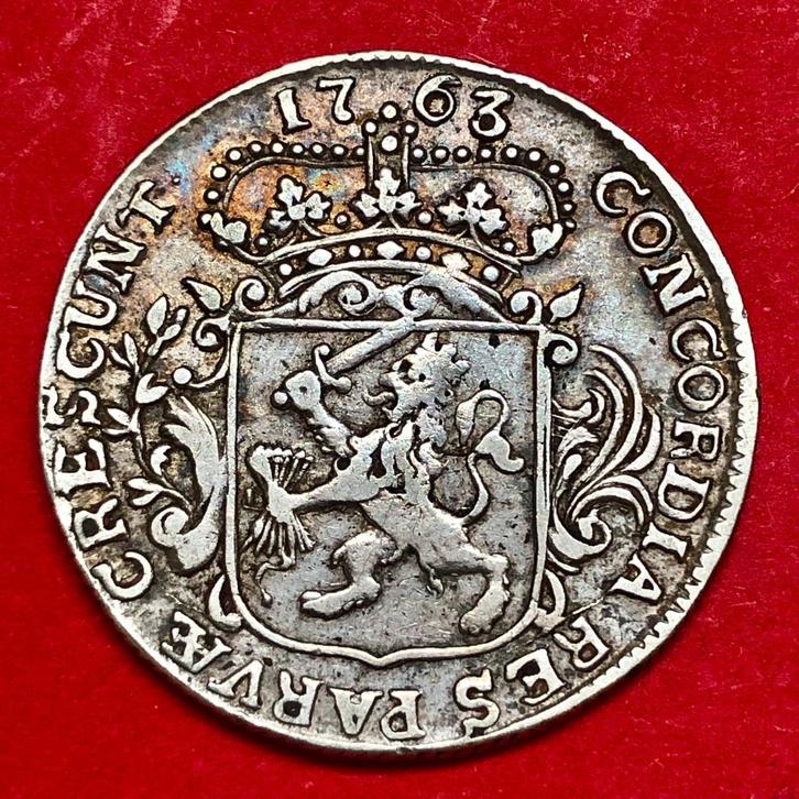 Zeeland 1/2e Dukaat 1763. Zfr., Postzegels en Munten, Munten | Nederland, Losse munt, Overige waardes, Vóór koninkrijk, Zilver