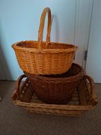 Rietenmandden ovaal ,rechthoekig  hengselmand picknickmand., Ophalen of Verzenden, Zo goed als nieuw
