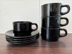 ARCOROC France 4 zwarte mokka koffie espresso kopjes, Ophalen of Verzenden, Overige stijlen, Kop(pen) en/of Schotel(s), Glas