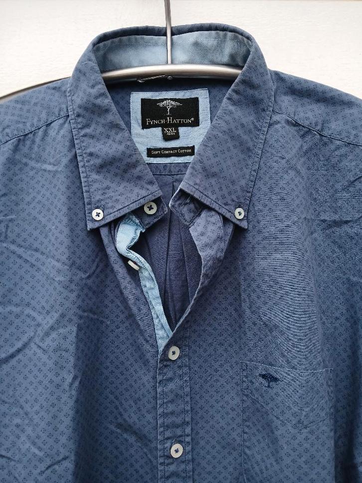 Ruim Fynch Hatton overhemd  maat XXL, zie maten, Kleding | Heren, Overhemden, Zo goed als nieuw, Overige halswijdtes, Blauw, Ophalen