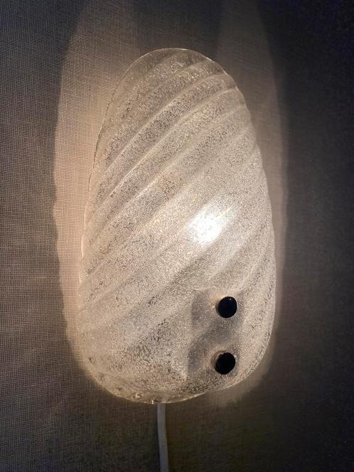 Vintage shell wandlamp Barovier&Toso iceglass midcentury, Huis en Inrichting, Lampen | Wandlampen, Zo goed als nieuw, Glas, Ophalen of Verzenden