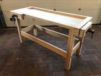 Nieuwe massief eiken werkbank met dubbele bankschroef., Ophalen of Verzenden, Nieuw, 120 tot 170 cm, Bankschroef