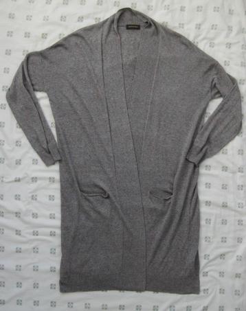 Repeat gemeleerd lang vest, taupe blauw terra, mt 40 linnen beschikbaar voor biedingen