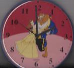 Walt Disney :  Beauty and the Beast klok , begin jaren 90, Huis en Inrichting, Verzenden, Zo goed als nieuw, Analoog, Wandklok