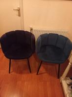 Te koop 2 kuip stoelen blauw en zwart, Huis en Inrichting, Stoelen, Ophalen, Blauw