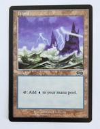 Island V.1 Urza's Saga MTG Near Mint, Ophalen of Verzenden, Zo goed als nieuw, Losse kaart