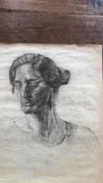 Oude houtskool tekening, Antiek en Kunst, Ophalen of Verzenden