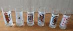 Set van 6 borrelglazen  met speelkaart afbeeldingen, Verzamelen, Glas en Borrelglaasjes, Ophalen of Verzenden, Zo goed als nieuw