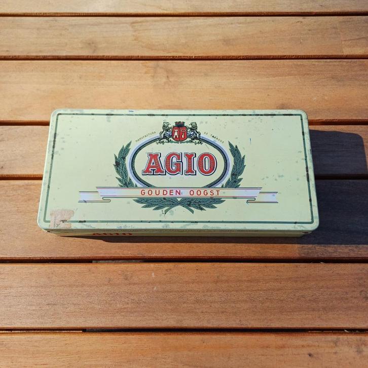 Sigarendoos AGIO gouden oogst, Verzamelen, Blikken, Gebruikt, Overige, Overige merken, Ophalen of Verzenden