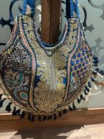Blauwe Handgemaakte Tas uit India, Sieraden, Tassen en Uiterlijk, Tassen | Damestassen, Ophalen of Verzenden, Nieuw, Blauw, Handtas