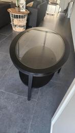 ovale salontafel met mooi glazen blad, Huis en Inrichting, 50 tot 100 cm, Minder dan 50 cm, 100 tot 150 cm, Zo goed als nieuw