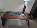Epoxy waterval rivier tafel, incl. onderstel nu 20% korting, Eikenhout, Nieuw, Vijf personen of meer, Rechthoekig
