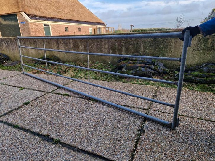 Metalen landhekken, gegalvaniseerd., Tuin en Terras, Tuinhekken en Hekwerk, Gebruikt, IJzer, Ophalen